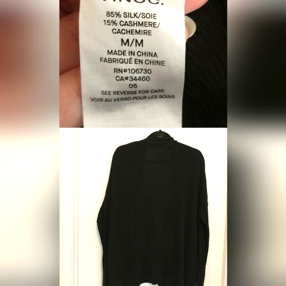 Vince Cashmere Silk Cardigan sweater black